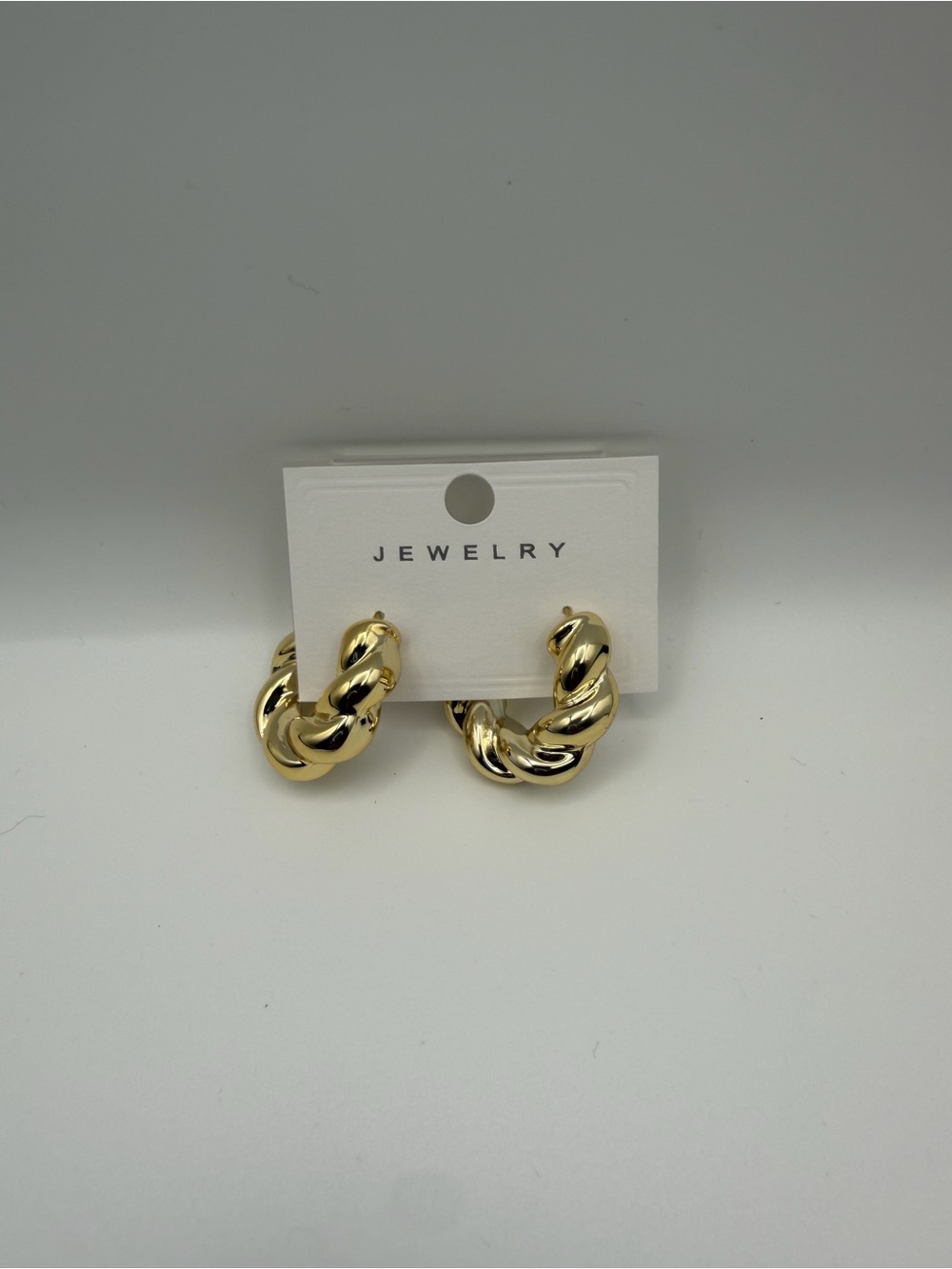 Gold Twisted Hoop Earrings -